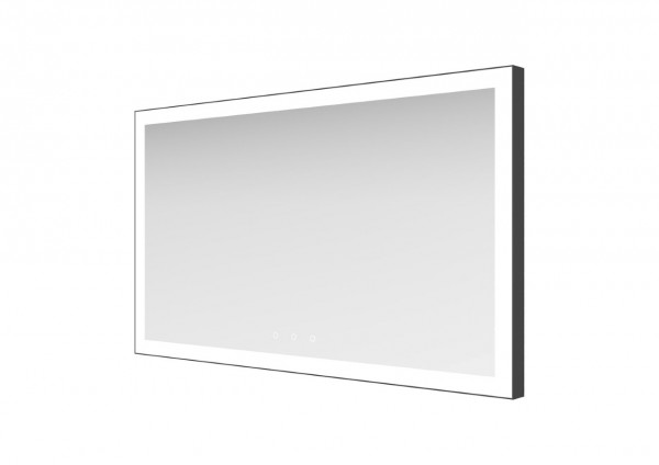 ESS Spiegel Mirror Lugano Schwarz 80x140 cm, Leiste