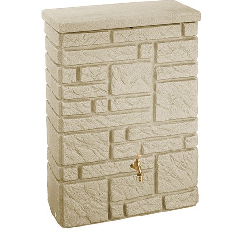 ewuaqua iWater Maurano 300 l sandstein PE-Regenwasserspeicher bepflanzbar