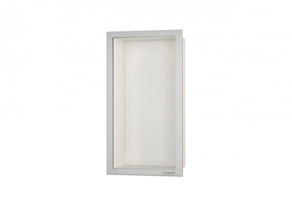 ESS Wandnische BOX 10 Creme Edelstahl gebürstet Rahmen, 150x300x100
