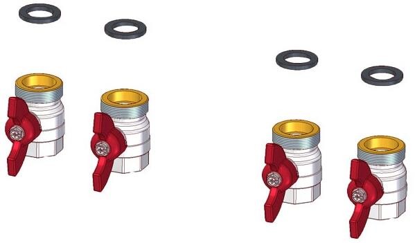 INTERDOMO Anschluss Set DomoConnect E Kugelhahn