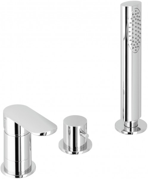 Herzbach Dreilochbatterie MEMO f Wanne o Ausl chr