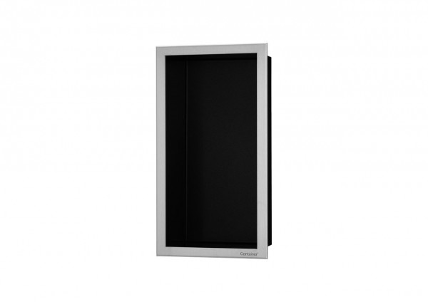 ESS Wandnische BOX 10 Schwarz Edelstahl gebürstet Rahmen, 150x300x100