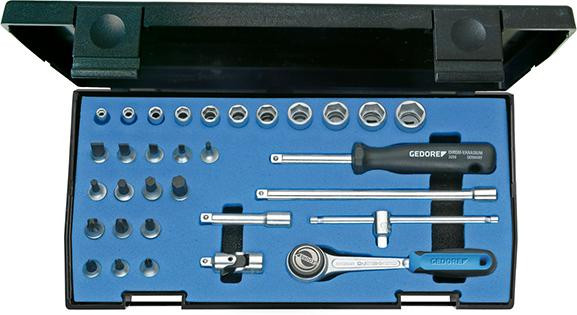 Steckschlüssel-Satz 1/4" 20IMU-3 32-teilig in Kunststoffkassette Gedore