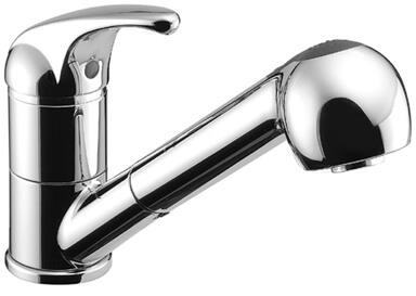 Herzbach Spültisch Einlochbatterie Largo mit umstellbarer Brause chr