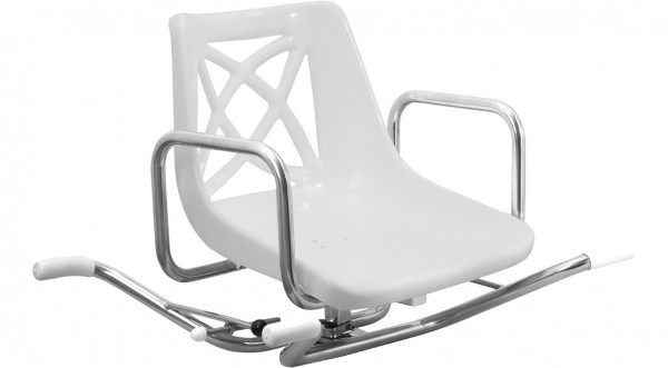 AS Wannendrehsitz arretierbar Edelstahl 490 x 490 mm mit Armlehnen, poliert