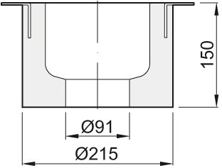 ACO Einbauset Fit in für Ablaufkörper DN 70, 90Grad