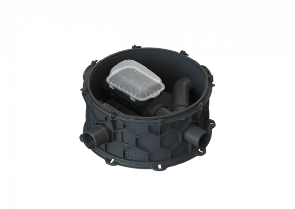 KESSEL Rückstau-Technikmodul Controlfix DN 150, zwei Zuläufe in Fließrichtung