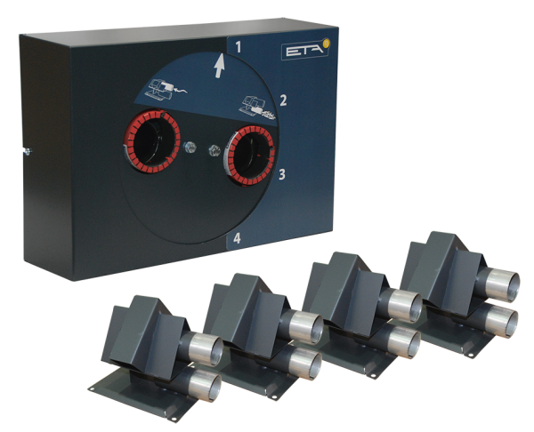 Pneumatisches Austragsystem f.Lagerraum Umschalteinheit und 4 Saugsonden