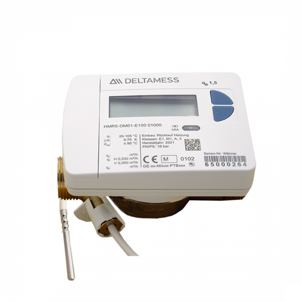DELTAMESS Kompaktwärmezähler WM-Inline smart OMS qp 0,6 Temperaturfühler 5,2 mm