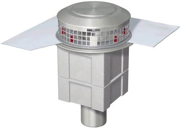 ACO Flachdachablauf Spin DN 125 1 tlg. 90Grad ohne Dichtungsbahn