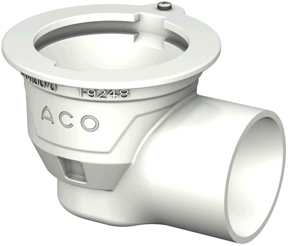 ACO Bodenablauf Passavant DN 100 GE mit Halterand weiß epoxiert