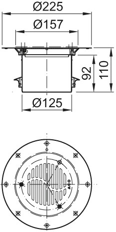 ACO Aufsatzstück ES K 3 verschraubt mit Klemmring