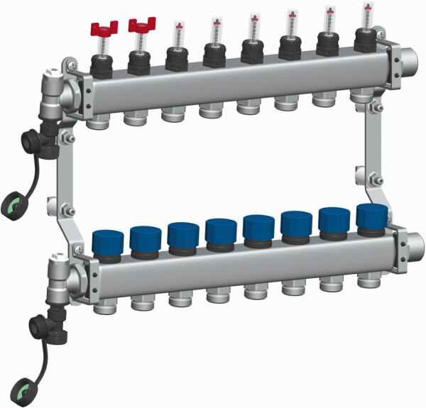 PAW Fußbodenkreis 8-fach Durchflussanzeiger und -regler