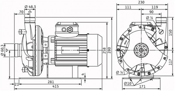 Wilo Blockpumpe BAC m Victaulic Anschluss T 40/125 0,75/2 DM