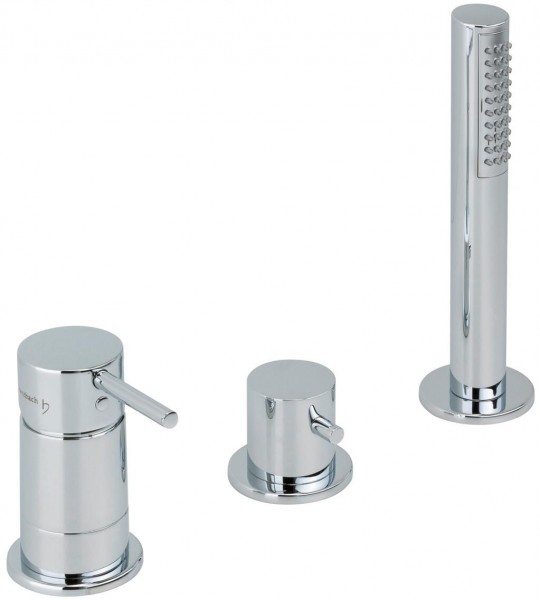 Herzbach Dreilochbatterie NANO f Wanne o Ausl chr