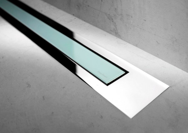 ESS Duschrinne Modulo TAF Design Z-4 Poliert, 80 cm, glass grün