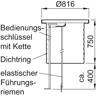 ACO Aufsatzstück Muli Max F A 15/B 125 Gesamthöhe 2000 2350mm