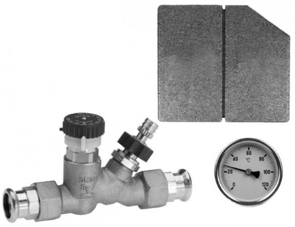 ABA Zirkulationsventil Set QUICKTURN RG m Pressanschluss DN 15, 18mm