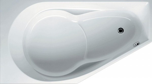 RIHO Raumsparwanne Yukon rechts 160x90cm, 175 l weiß