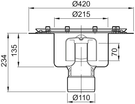 ACO Bodenablauf Variant CR DN 100 Stutzenn. 90 Grad PDF o GV