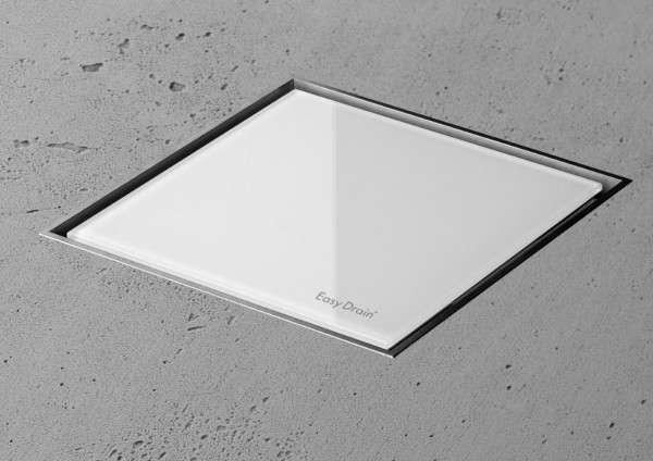 ESS Bodenabläufe Aqua Jewels Quattro Edelstahl gebürstet abdeckung, 10x10 cm