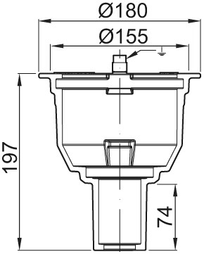 ACO Bodenablauf Passavant DN 50 GE mit Halterand weiß epoxiert