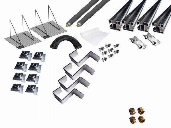 Thermic Energy Montagepaket 2er Grundset FK253 Flachdachaufständerung 20Grad