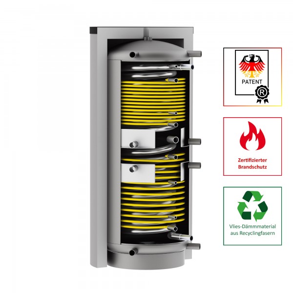 Solarbayer Hygiene-Schichtladespeicher HSK-SLS-1000, Edelstahlwellrohr