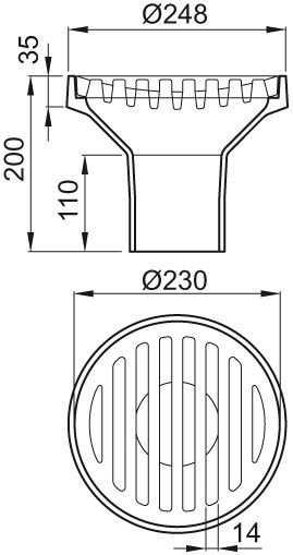 ACO Bodenablauf DN 100 L 15