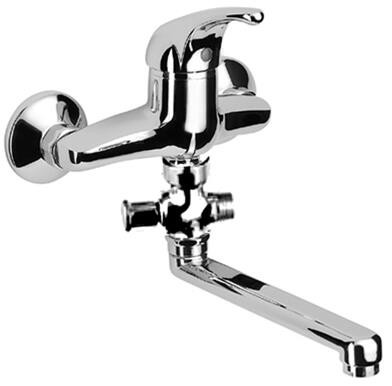 Herzbach WF und Brausebatterie Largo Brauseanschluss 1/2" m schwb. Al 300 chr