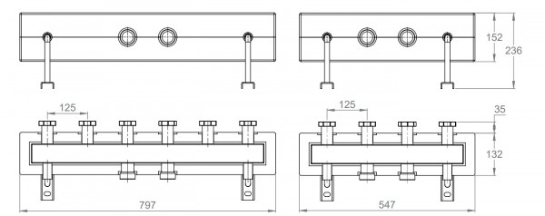 LK Armatur LK 860 4-fach Verteilerleiste G1/2 ohne hydraulische Weiche