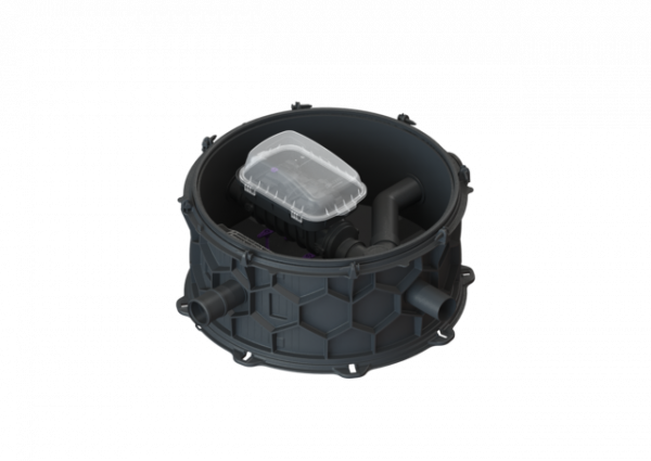 KESSEL Rückstau-Technikmodul Controlfix DN 100, zwei Zuläufe in Fließrichtung