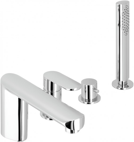 Herzbach Vierloch Wannenbatterie Memo mit Auslauf chr