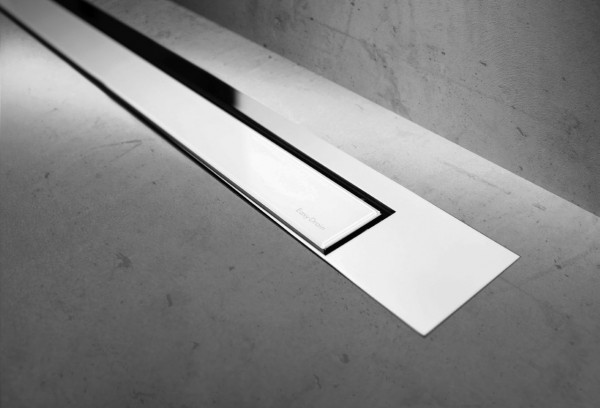 ESS Duschrinne Modulo TAF Design Z-3 Poliert, Glass Weiß, 1000