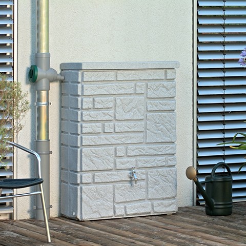 ewuaqua iWater Maurano 300 l granit PE-Regenwasserspeicher bepflanzbar
