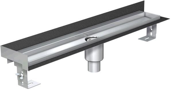 ACO Duschrinne ShowerDrain E DN 50, Aufkantung hinten und links 700mm
