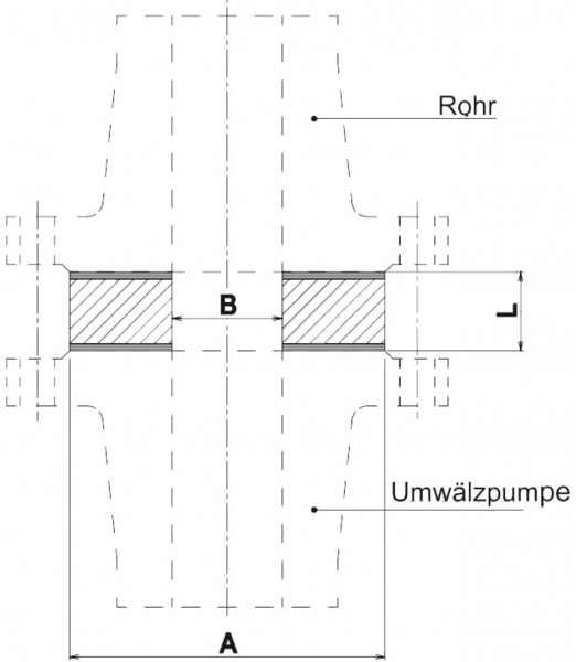 Lowara Pumpe Ausgleichsstück DN50 L:40 FL PN10 Grauguss