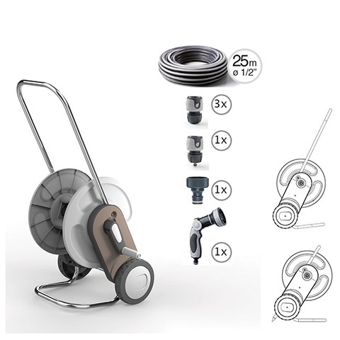 ewuaqua iWater Komplettset Concept Plus Metallschlauchwagen-Komplettset