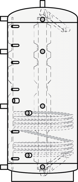 Schichtpufferspeicher ETA SPS 1000 Liter mit Solarregister 2,9m2