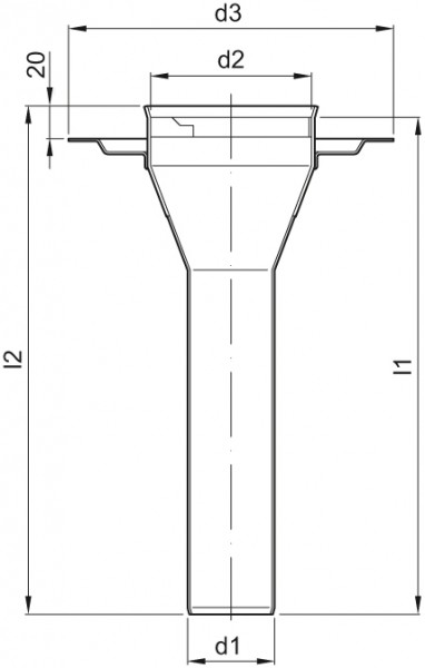 ACO Ablaufkörper mit Stützflansch DN 100x3000mm
