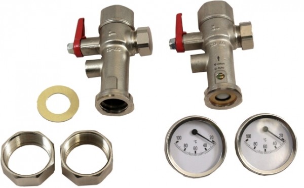 Wolf Absperrarmaturset VL/RL m 2 Thermometern f HK