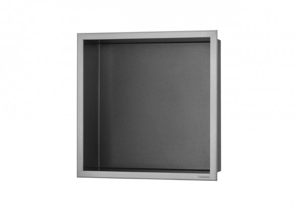 ESS Wandnische BOX 10 Niche Anthrazit Rahmen edelstahl gebürstet, 300x300x100
