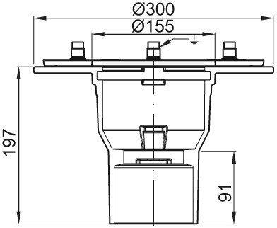 ACO Bodenablauf Passavant DN 100 GE m PDF weiß epoxiert
