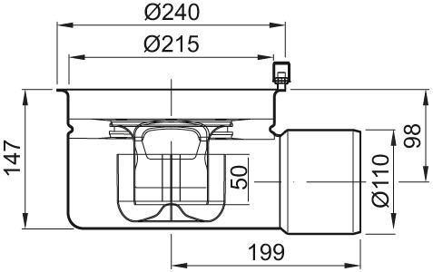 ACO Bodenablauf Variant CR DN 100 Stutzenn. 1,5Grad Halterand o GV