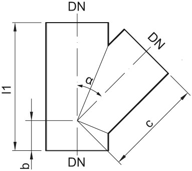 ACO Einfachabzweig GM X 45Grad, muffenlos DN 300