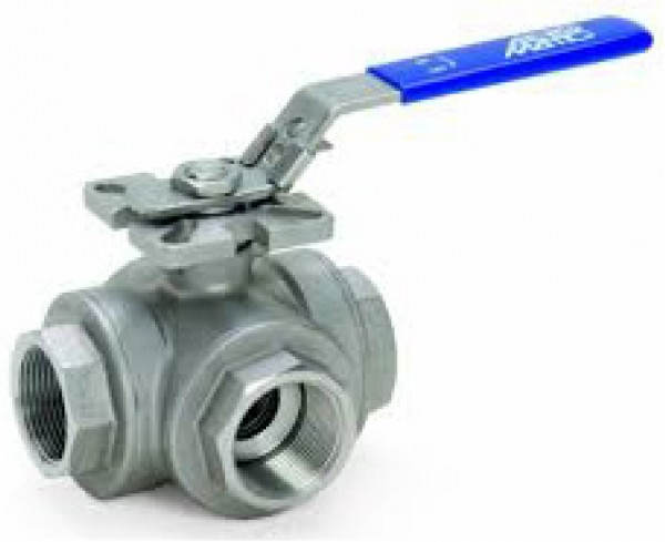 Wilo 3 Wege Kugelhahn Messing verchromt IG 3xRp 1 1/2"