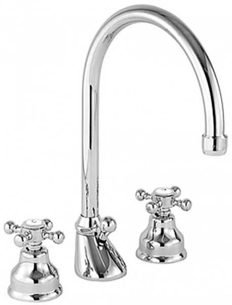 Herzbach 3 Loch Waschtischbatterie Anais mit Zugstange Ablgrt bronze