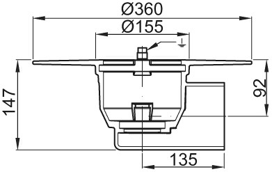 ACO Bodenablauf Passavant DN 100 GE mit Klebeflansch mit Anstrich
