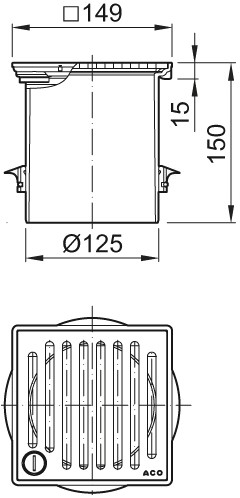 ACO Aufsatzstück MEKU K 3 verriegelbar Rutschhemm Kl C