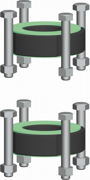 PAW Passstk DN 50 x 20 mm Flanschpumpe DN50 Set aus 2 Stck f BL v 240 auf 280mm